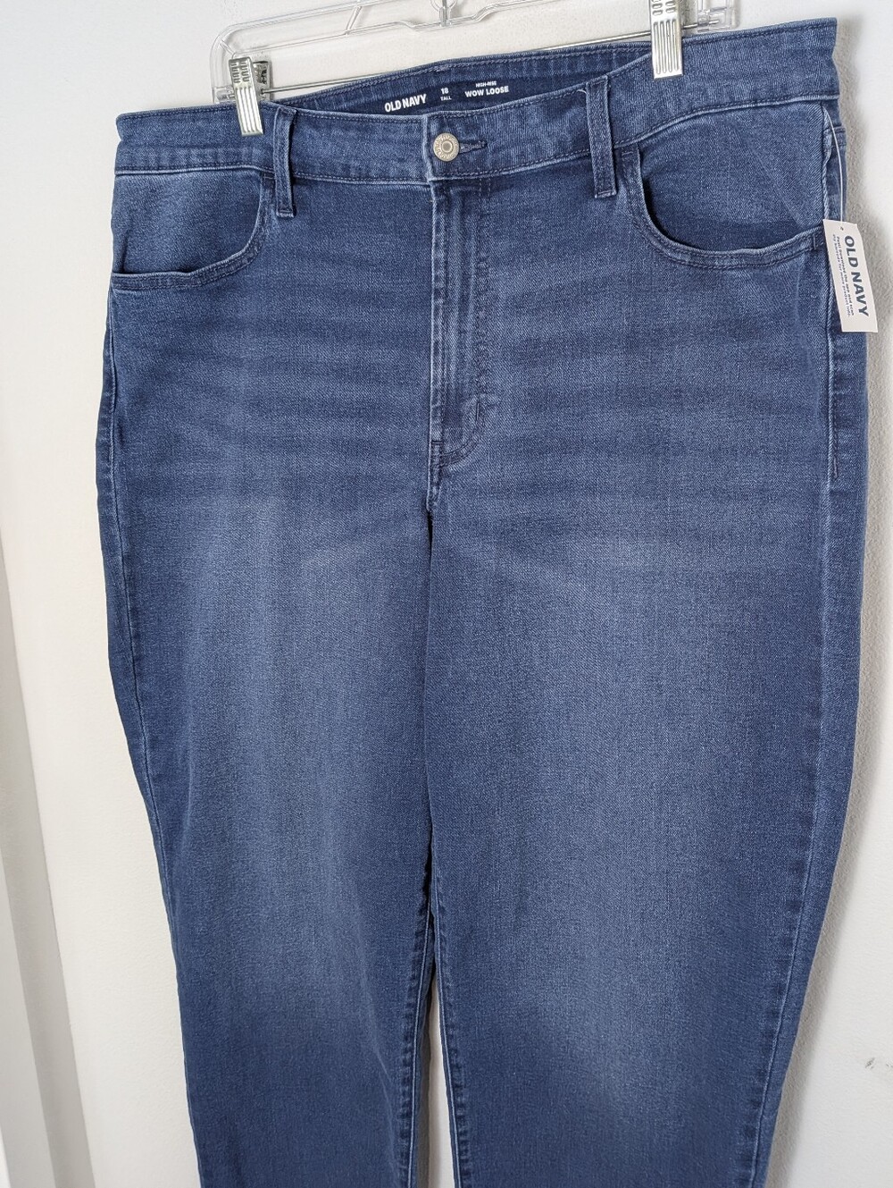 NEW Old Navy High-Rise Wow Loose Jeans Women’s Tall Size 18 Stretch Blue Denim - Picture 4 of 13